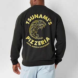 Arizona Jean Co Tsunami’s Pizzeria Graphic Crewneck Sweatshirt NWT S Skater Surf